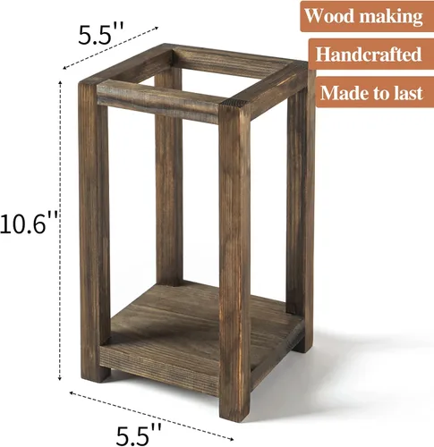 Vista 2 de 12 piezas de centro de mesa de madera para boda, decoración rústica de mesa de boda, decoración de granja, portavelas de madera, regalo de boda