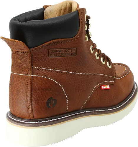 Vista 3 de Cactus Men's 71622M 6" Full Grain Leather Polyurethane (PU) Outsole Moc-Toe Work Boots