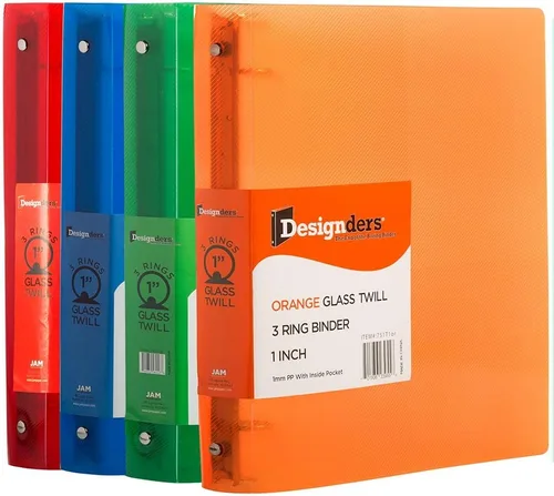 Vista 66 de JAM Paper - Carpeta de plástico de 1 pulgada, carpeta naranja de 3 anillas, se vende individualmente