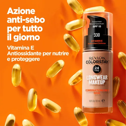 Vista 4 de Base de maquillaje Revlon ColorStay para pieles mixtas y grasosas con atomizador SPF15, 1 fl oz, 30ml