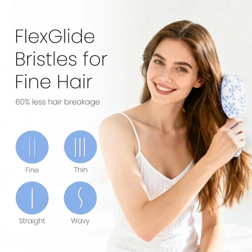 Vista 3 de AIMIKE Porcelia Cepillo desenredante para cabello fino, cepillo de pelo de Porcelia Qing
