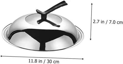 Vista 7 de YARNOW Olla de vidrio utensilios de cocina de acero inoxidable cacerola sartenes horno 11.7 pulgadas tapa de cacerola reemplazo universal tapa