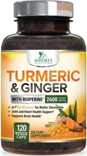 Vista 12 de Suplemento de curcumina de cúrcuma – 2000 mg de cúrcuma orgánica por porción – 95% curcuminoides, jengibre y pimienta negra BioPerine para una mejor