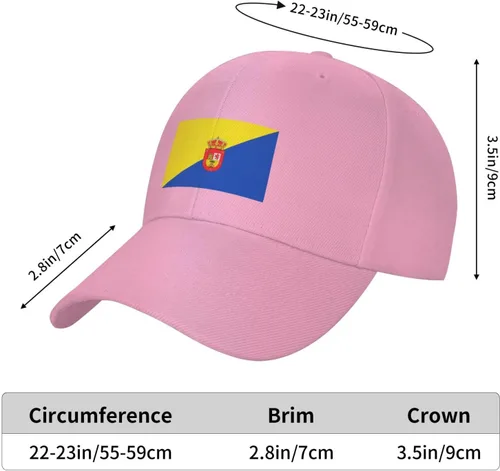 Vista 5 de Flag of Gran Canaria Baseball Cap for Men Women Classic Solid Color Adjustable Dad Hat