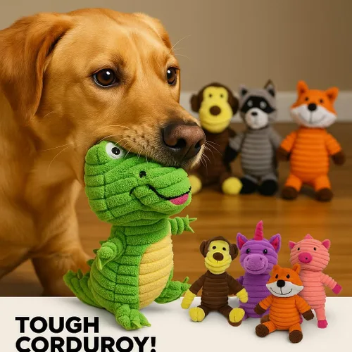 Vista 3 de Jalousie Paquete surtido de juguetes de peluche para cachorros y mascotas, juguete chirriante para perros medianos y grandes