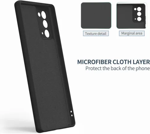 Vista 5 de Funda para Galaxy Note20, silicona líquida, delgada, suave, TPU Fit, protección de cuerpo completo, a prueba de golpes, para Galaxy Note 20 de 6.7
