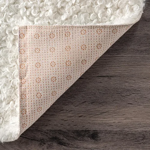 Vista 4 de nuLOOM Marlow - Tapete suave y lanudo lavable a máquina, 4 x 6 pulgadas, color blanco