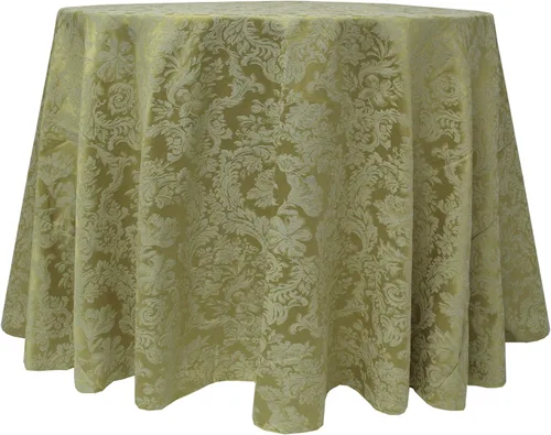 Vista 5 de Ultimate Textile Miranda - Mantel redondo de damasco (114 pulgadas), color burdeos