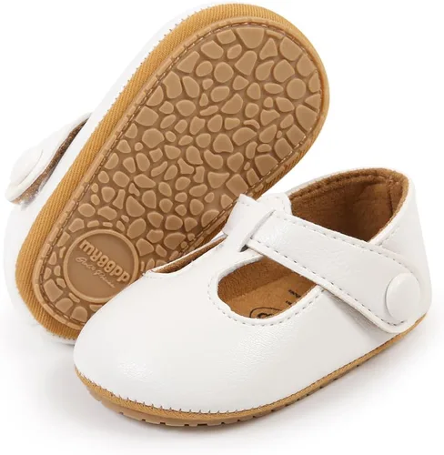 Vista 4 de Zapatos planos Mary Jane para bebé, zapatos de vestir de princesa para boda, suela antideslizante suave, zapatos para primeros pasos, para bebés