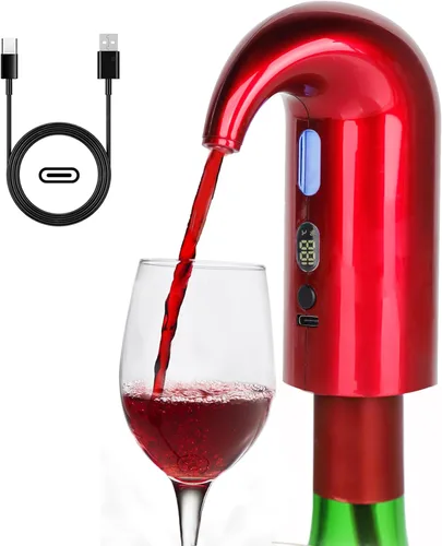 Vista 10 de Aireador de vino eléctrico, decantador de vino eléctrico y decantador de vino de un solo toque para rojo y blanco, aireador y dispensador de vino