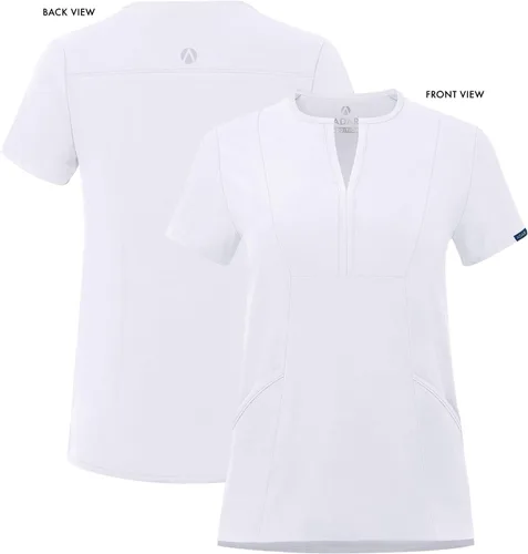 Vista 4 de Adar - Ropa quirúrgica Addition para mujer, blusa médica con cuello en V y muescas