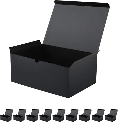 Vista 8 de JINMING 10 cajas de regalo 6x6x4 pulgadas, cajas de regalo mate negras a granel para el Día de la Madre, el Día del Padre, fiesta, cumpleaños, cajas