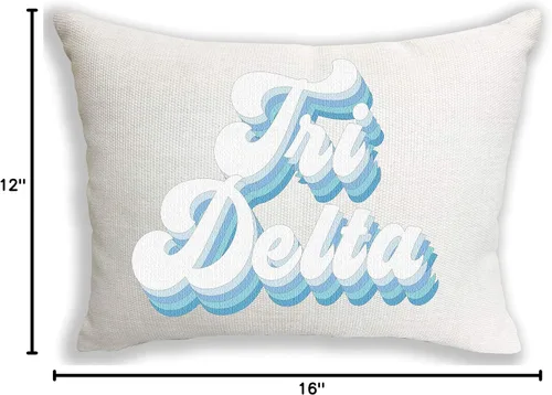 Vista 9 de Sorority Shop Delta Delta Almohada Delta – Diseño retro, almohada lumbar de 12 x 16 pulgadas