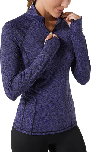 Vista 2 de Camiseta de entrenamiento de manga larga con cremallera de 14 para mujer