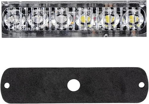 Vista 4 de Barra de luz estroboscópica Universal muy delgada de 6 LED, color ámbar / blanco, Modo de 16 parpadeos, luz de Advertencia para camionetas, autos