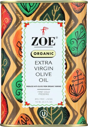 Vista 3 de Zoe Aceite de oliva virgen extra orgánico, lata de 25.5 onzas