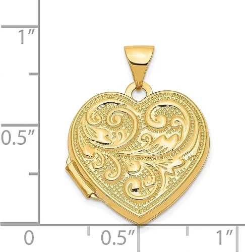 Vista 5 de Colgante de oro amarillo de 14 quilates Love You Always con dije de corazón para mujer, regalos para ella