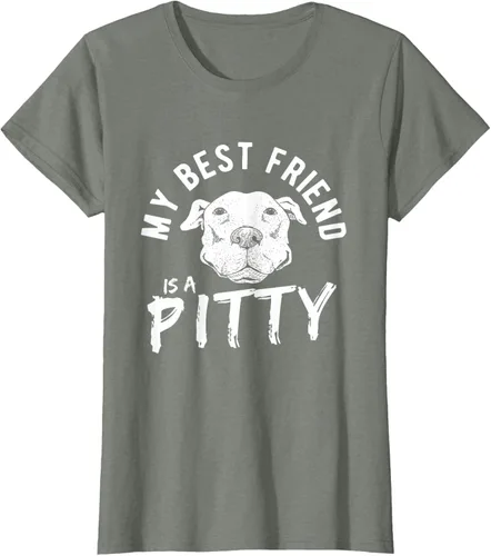 Vista 17 de My Best Friend Is A Pitty Pitties Pitbull - Camiseta Negro