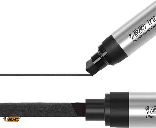 Vista 4 de BIC Intensity Pro XL - Marcador permanente, punta de cincel extragrande, negro, 12