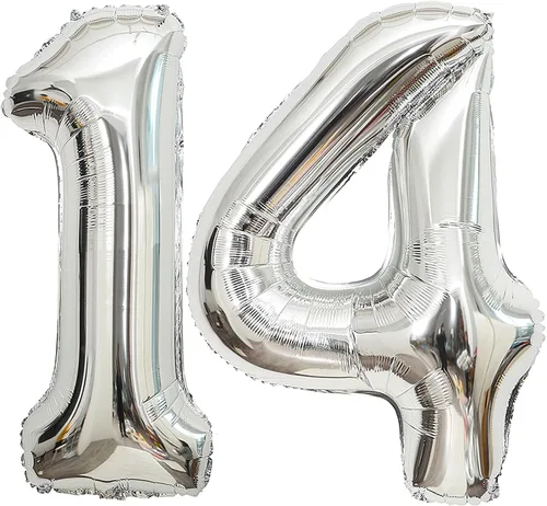 Vista 24 de Globos de 0 números plateados 0 globos de número 40 pulgadas número 0 globos de aluminio Mylar