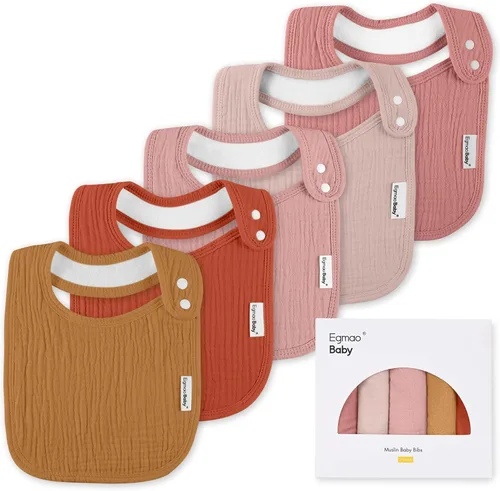 Vista 9 de Baberos de muselina para bebés niños y niñas, babero de muselina orgánica para bebé para babeo y dentición, baberos suaves de bandana para babeo