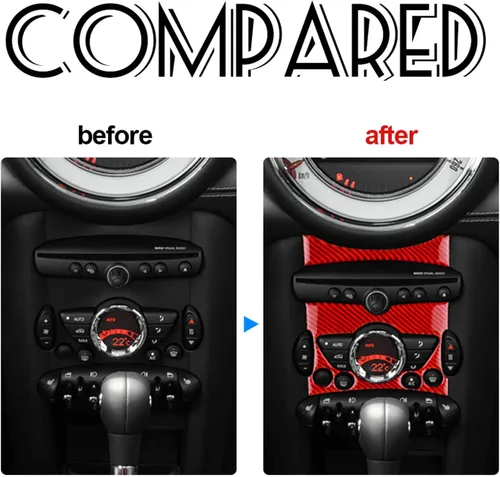 Vista 4 de AIRSPEED Para Mini R55 R56 R57 Control Central AC Panel Cubierta de Panel de Botón de Fibra de Carbono Adhesivo Decoración Interior Trim para Mini