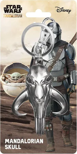 Vista 2 de Star Wars - Llavero de peltre con calavera de cuerno de lodo, mandaloriano
