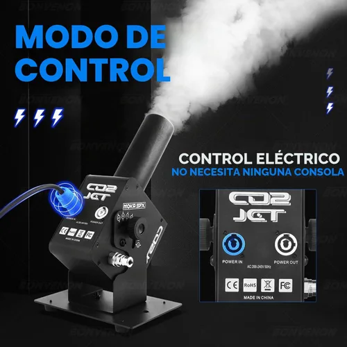 Vista 6 de MOKA SFX Máquina de chorro de CO2 Máquina de chorro de cañón de CO2 Control de potencia ajustable de ángulo de 110 ° para espectáculos de fiesta