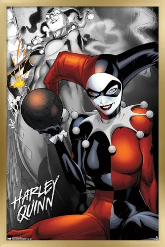 Vista 14 de Trends International DC Comics - Póster de pared de Harley Quinn, la bomba, 14.725 x 22.375 pulgadas, versión enmarcada de madera de granero