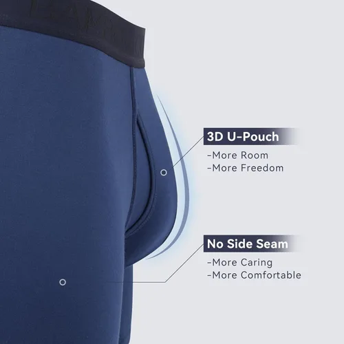 Vista 3 de BAMBOO COOL Ropa interior para hombre para hombre, excelente soporte en forma de U, ropa interior de viscosa de bambú suave (paquete de 4)