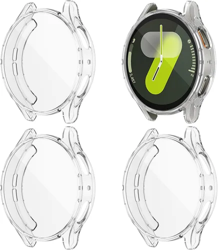 Vista 9 de (Paquete de 4) Funda Protectora de Pantalla Compatible para Samsung Galaxy Watch 6 de 40 mm (Versión 2023) Funda de Silicona Protectora Completa