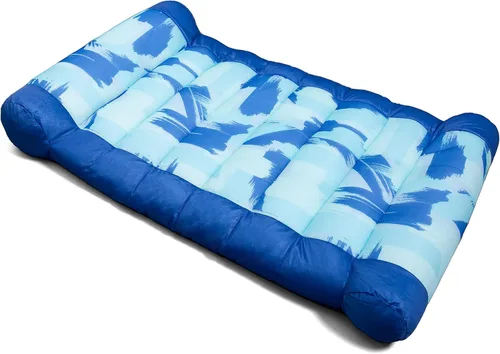 Vista 17 de Big Joe Hamaca Kona sin necesidad de inflar, tumbona de piscina con reposacabezas, rayas náuticas Americana a dos caras, malla, drenaje rápido, tela