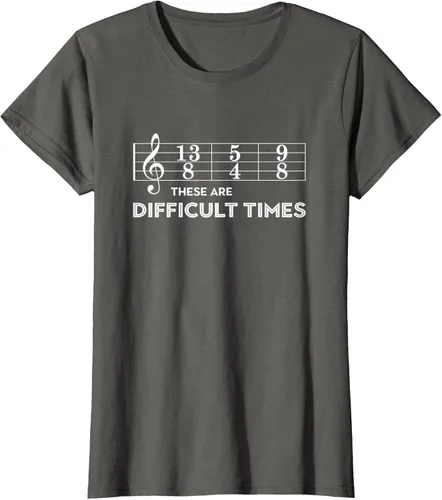 Vista 60 de Musician - Camiseta con texto en inglés "These are Difficult Times", talla S