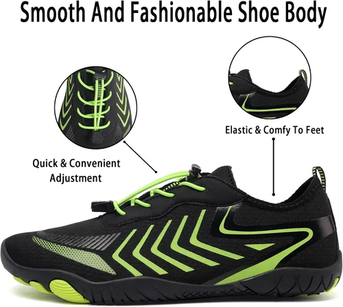 Vista 2 de Zapatos de agua para hombres y mujeres, zapatos acuáticos de secado rápido, para hombres y mujeres, zapatos de natación para senderismo, barco