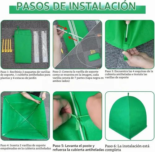 Vista 6 de GJL Paquete de 2 cubiertas para plantas de invierno, protección contra