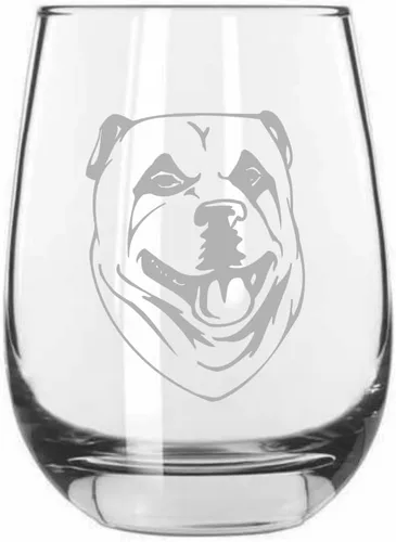 Vista 416 de Shar Pei (chino) - Vaso de vino sin tallo grabado para perro, 15.25 onzas