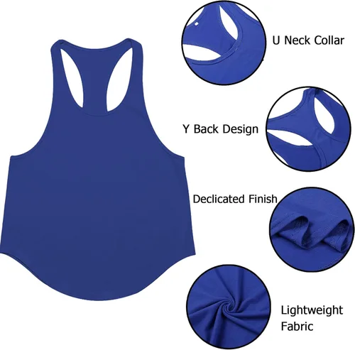 Vista 5 de Babioboa Camiseta sin mangas para hombre, 3 unidades, para entrenamiento, gimnasio, espalda en Y, muscular, camiseta sin mangas