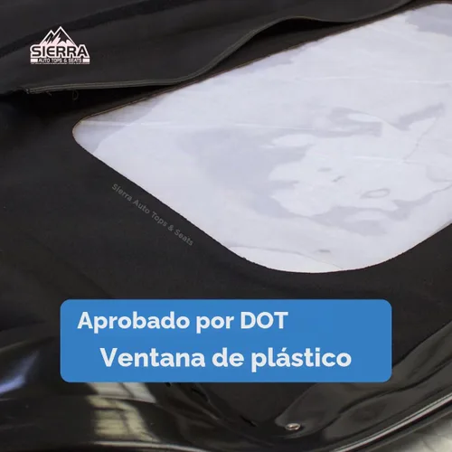 Vista 3 de Repuesto de techo de convertible completo de vinilo para Mazda Miata Cabriolet 1990-2005 con ventana de plástico transparente y protección contra