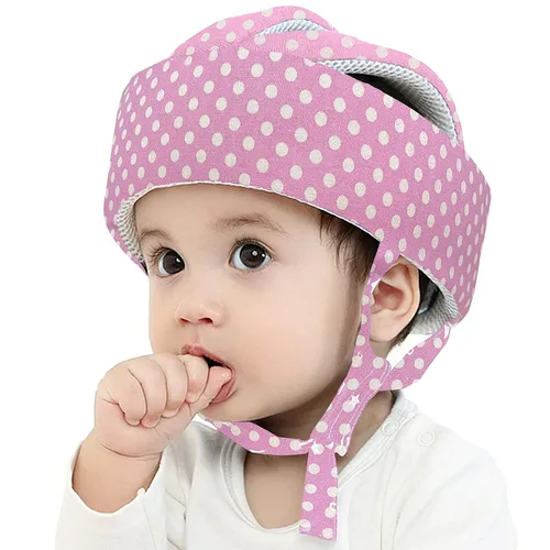Vista 12 de Casco de bebé para niños pequeños, protector de cabeza para bebé, arnés de protección, suave y ajustable, protector de cabeza (azul)