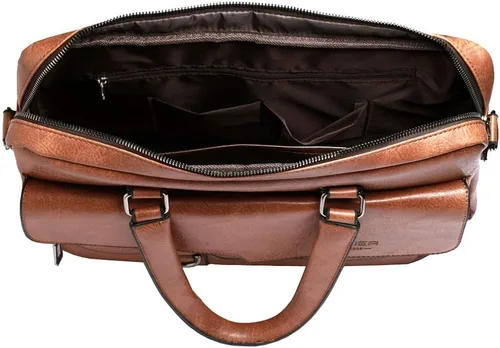 Vista 6 de Hebetag Bolso bandolera de cuero pequeño para hombres y mujeres, para viajes al aire libre, negocios
