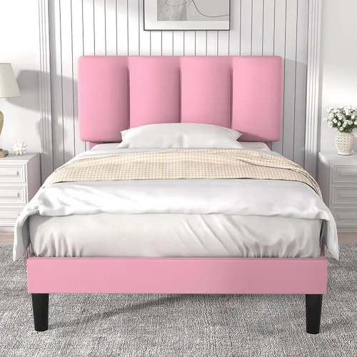 Vista 20 de VECELO Base de cama de tamaño individual con cajón de almacenamiento, base de cama de plataforma resistente con cabecera y fuerte soporte de Negro