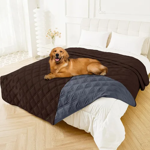 Vista 58 de Smiry Funda impermeable para cama de perro, manta reversible para mascotas para sofá Manta suave lavable para perro, funda a prueba de fugas