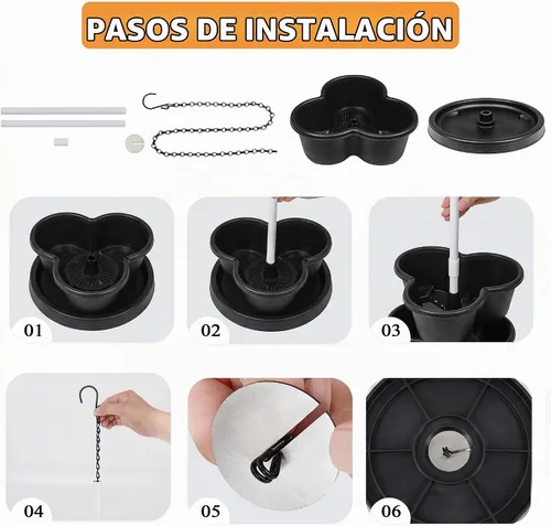 Vista 8 de VECELO Macetero vertical de 5 niveles, apilables, con ruedas para fresas, hierbas, flores, verduras, color negro