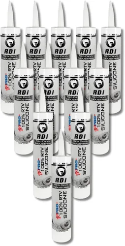 Vista 12 de Red Devil 08162I RD PRO RTV de grado industrial 100% silicona resistente a la intemperie, tubo de 10.1 oz, almendra, paquete de 1