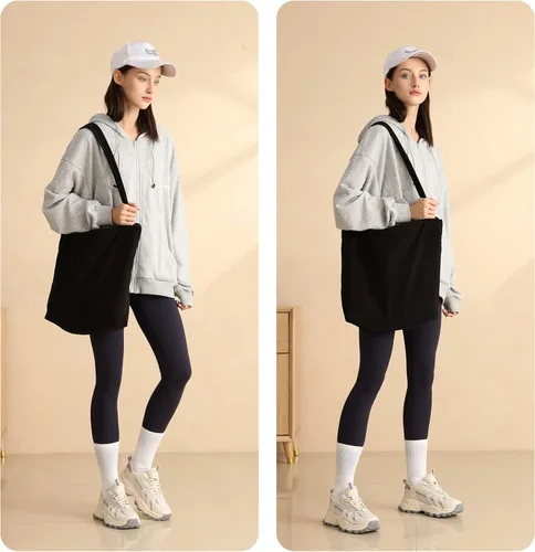 Vista 7 de Bolso de pana Iioscre para mujeres, bolsos hobo con cierre de cremallera, bolsos de hombro casuales de gran capacidad con bolsillos interiores