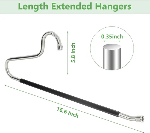 Vista 4 de Perchas para colchas, paquetes de 10 perchas resistentes para edredones, edredones, manteles, toallas (ancho extendido: 16.5 pulgadas)