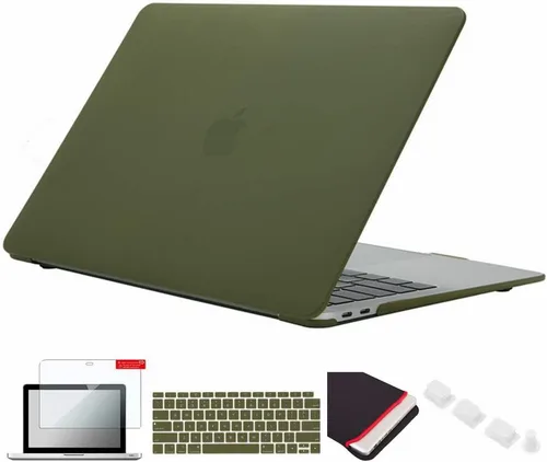 Vista 9 de Pack 5 en 1 de carcasa para MacBook Air, de Se7enline, de plástico duro, tacto suave, con protector de teclado de silicón, protector de pantalla