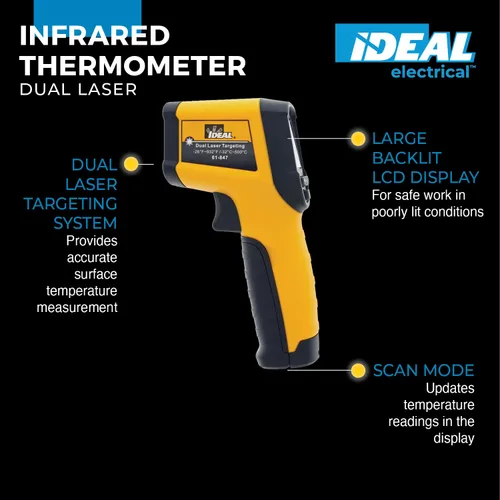 Vista 2 de IDEAL INDUSTRIES INC. 61-847 Termómetro infrarrojo de orientación láser dual