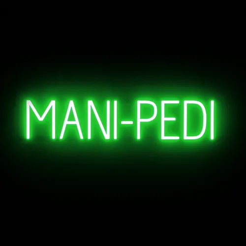 Vista 10 de SpellBrite MANI-PEDIS - Letrero para salones de manicura Letreros relacionados con salones de uñas con aspecto de neón, luz LED roja 33.4 x 6.3