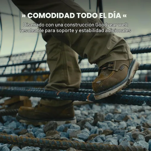 Vista 4 de BRUNT Marin Welted (Soft Toe) - 6" Waterproof Moc Toe Wedge Work Boot - Goodyear Welt Construction - EH & ESR Rated - Oil & Slip Resistant